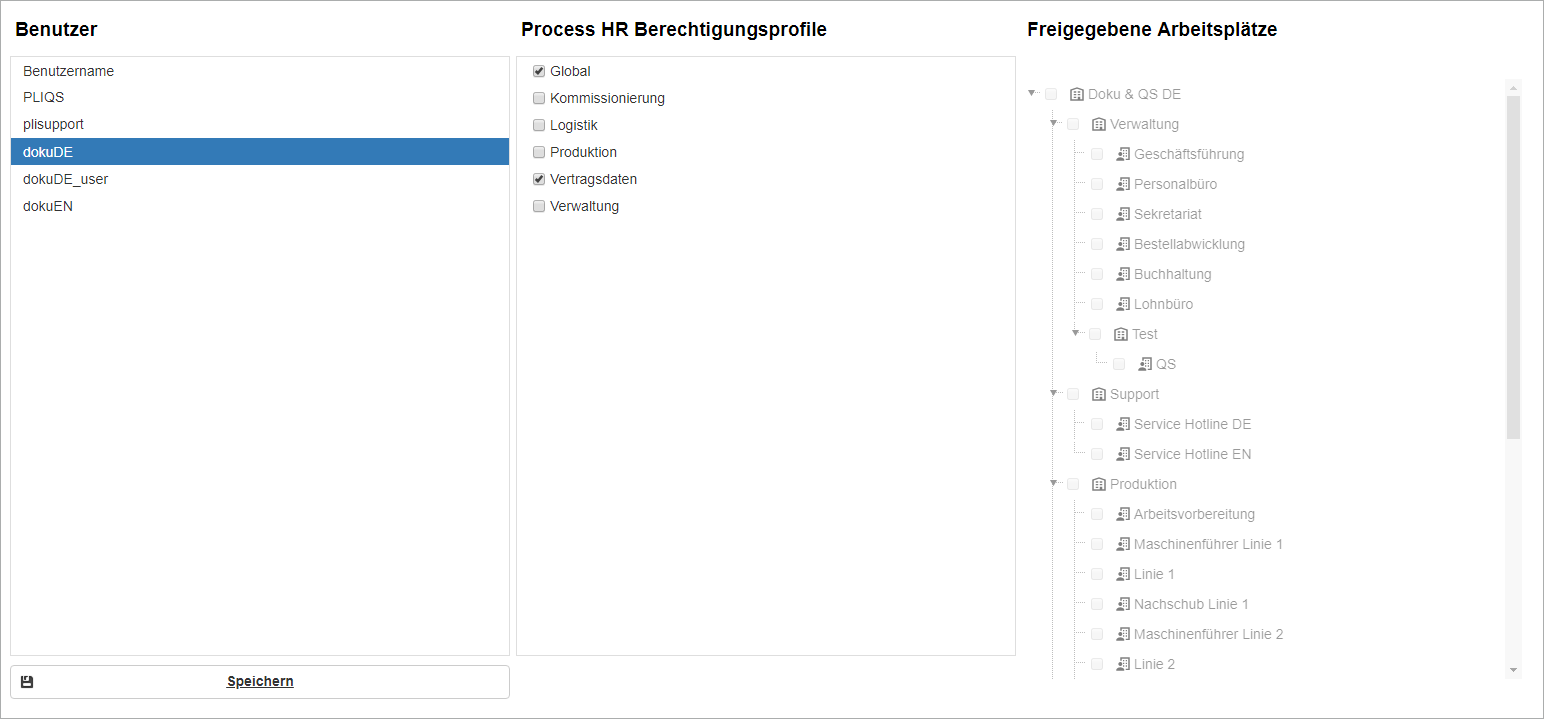 Administration - Benutzerverwaltung - Benutzerprofil