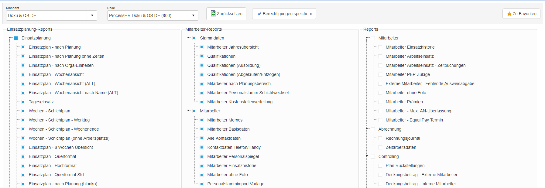 Administration - Benutzerverwaltung - Reporting - Rechteverwaltung