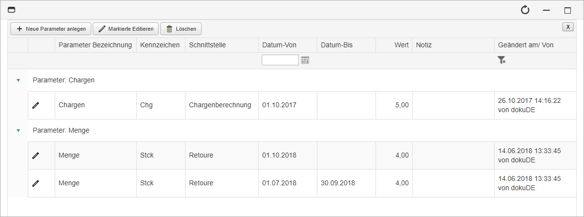 Grundlagen - Berechnungsformeln - Parameter