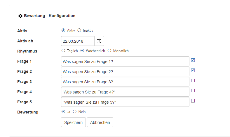 Grundlagen - Bewertung Konfguration