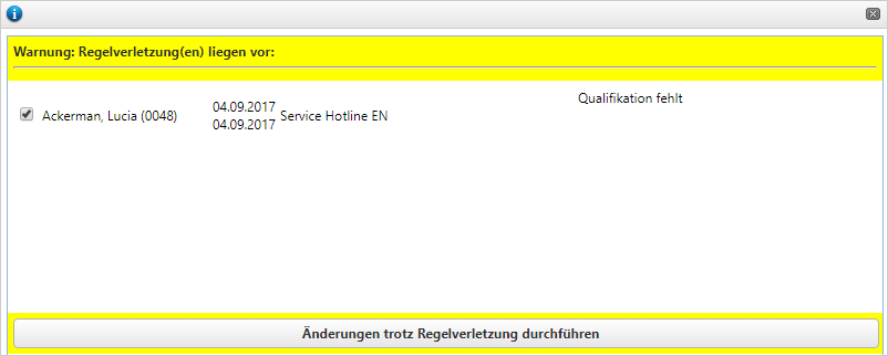 Planung - Planung - Regelprüfung Ergebnisse