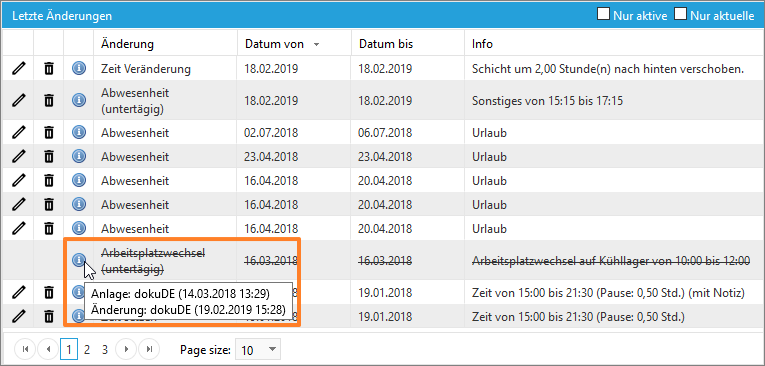 Planungsdialog - Änderung gelöscht - Tooltip