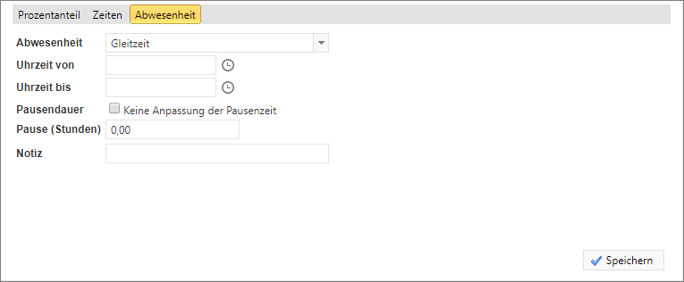Planung - Mitarbeiter Detailplanung - Untertägige Planung Abwesenheit