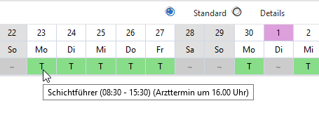 Planung - Mitarbeiter Detailplanung - Tooltip