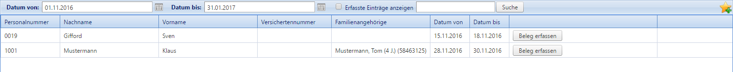 Planung - AU Beleg Erfassung