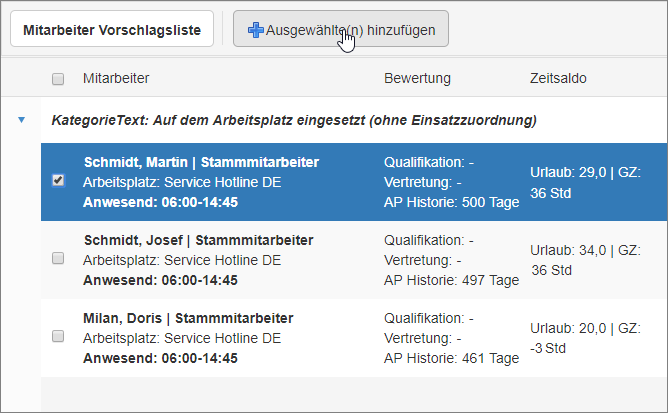 Planung - Einsatzverwaltung - Mitarbeiterauswahl Planung - Einsatzverwaltung - Mitarbeiterauswahl