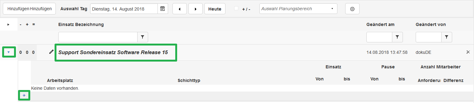 Planung - Einsatzverwaltung - neue Bedarfsgruppe Planung - Einsatzverwaltung - neue Bedarfsgruppe