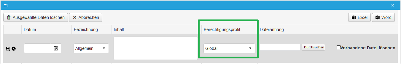 Stammdaten - Personalstamm - Info - Zusatzmemo