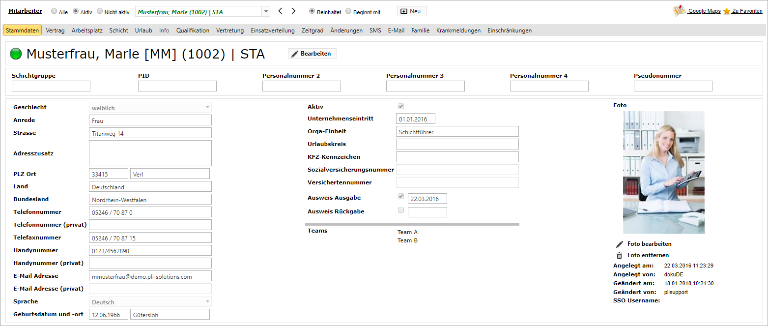 Stammdaten - Personalstamm - Stammdaten Stammdaten - Personalstamm - Stammdaten